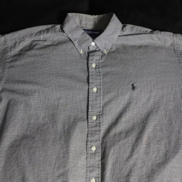 Ralph Lauren Golf Blake ButtonUp Shirt Men Gray Houndstooth Pony Logo Embroidery - Picture 2 of 10